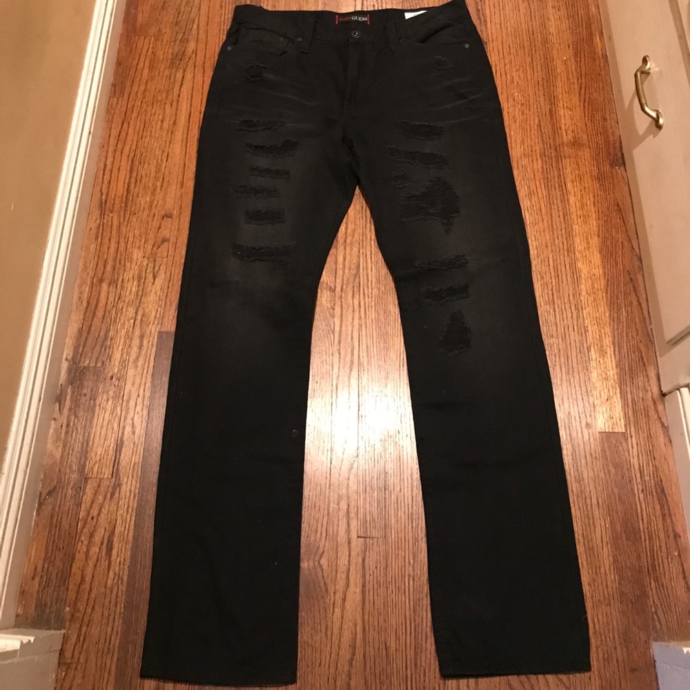 Mens Guess Ripped Jeans
